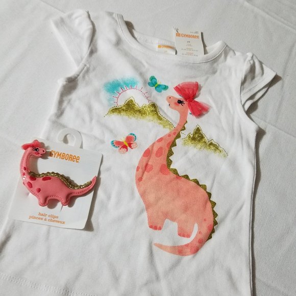 Gymboree Butterfly Catcher Dino Hair Clip Outlet 2T Shirt NWT - Picture 4 of 4